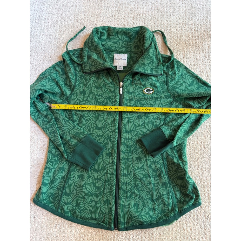 Tommy Bahama Full Zip Sweatshirt‎ Womens Small Green Green Bay Packers Football